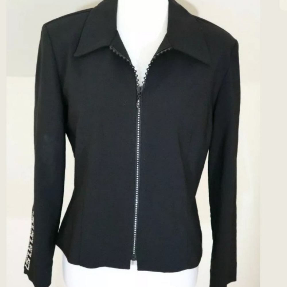 Joseph Ribkoff Black Rhinestone Stretch Jacket